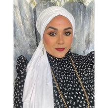 Faux Suede Stretchy Head Wrap -  White