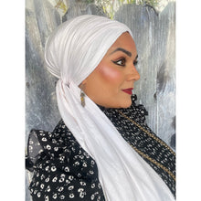 Faux Suede Stretchy Head Wrap -  White