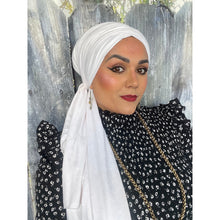 Faux Suede Stretchy Head Wrap -  White