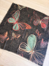 Butterfly Pop Textured Cotton Square - Mint/Mandarin-square-The Little Tichel Lady