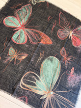 Butterfly Pop Textured Cotton Square - Mint/Mandarin-square-The Little Tichel Lady