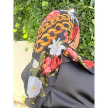 Chanel Authentic Vintage Designer Headscarf, Camellia Floral-Designer headscarf-The Little Tichel Lady