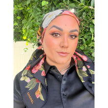 Chanel Authentic Vintage Designer Headscarf, Camellia Floral-Designer headscarf-The Little Tichel Lady