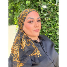 Dior Authentic Designer Long Headscarf, Baroque Black/Gold-Designer headscarf-The Little Tichel Lady