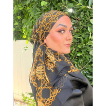 Dior Authentic Designer Long Headscarf, Baroque Black/Gold-Designer headscarf-The Little Tichel Lady