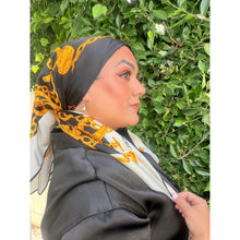 Lancel Authentic Vintage Designer Headscarf, Black/Gold Chains-Designer headscarf-The Little Tichel Lady