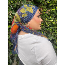 Gucci Authentic Vintage Designer Headscarf, Fruit Border Design-Designer headscarf-The Little Tichel Lady