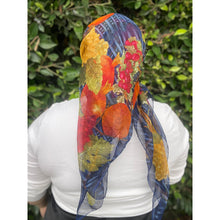Gucci Authentic Vintage Designer Headscarf, Fruit Border Design-Designer headscarf-The Little Tichel Lady