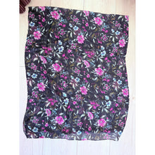 Israeli Gauzy Floral Wrap - Black-Long Wrap-The Little Tichel Lady