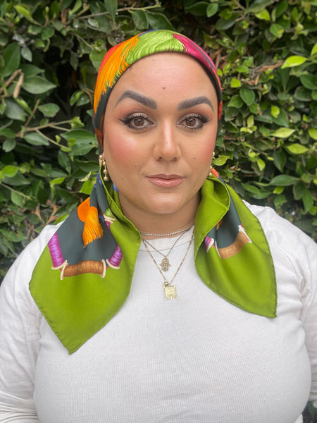 Gucci Authentic Vintage Designer Headscarf, Braided Yarn & Spools-Designer headscarf-The Little Tichel Lady