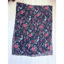 Israeli Gauzy Floral Wrap - Navy-Long Wrap-The Little Tichel Lady