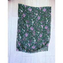 Israeli Gauzy Floral Wrap - Green-Long Wrap-The Little Tichel Lady