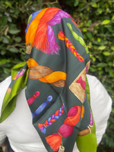 Gucci Authentic Vintage Designer Headscarf, Braided Yarn & Spools-Designer headscarf-The Little Tichel Lady