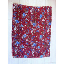Israeli Gauzy Floral Wrap - Burgundy-Long Wrap-The Little Tichel Lady