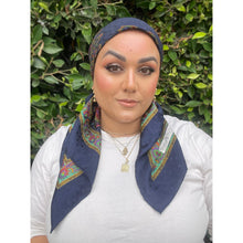 YSL Authentic Vintage Designer Headscarf, Navy Paisley-Designer headscarf-The Little Tichel Lady