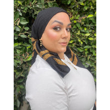 Chanel Authentic Vintage Designer Headscarf, Black & Gold Chain Link-Designer headscarf-The Little Tichel Lady