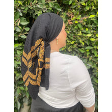 Chanel Authentic Vintage Designer Headscarf, Black & Gold Chain Link-Designer headscarf-The Little Tichel Lady