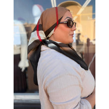 Neutral Tartan Print Square-Squares-The Little Tichel Lady