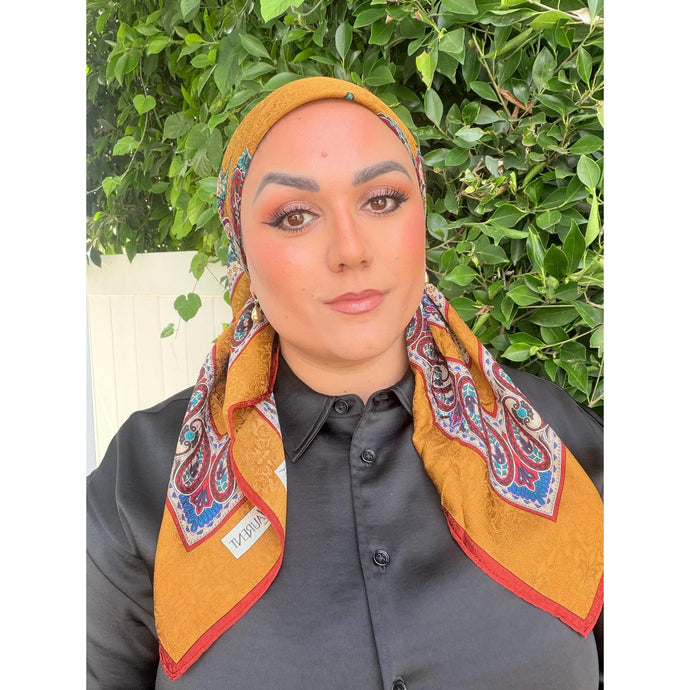 YSL Authentic Designer Headscarf, Pretty Paisley-Designer headscarf-The Little Tichel Lady