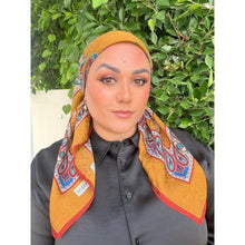 YSL Authentic Designer Headscarf, Golden Paisley-Designer headscarf-The Little Tichel Lady
