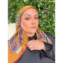 YSL Authentic Designer Headscarf, Golden Paisley-Designer headscarf-The Little Tichel Lady