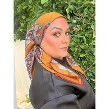 YSL Authentic Designer Headscarf, Golden Paisley-Designer headscarf-The Little Tichel Lady
