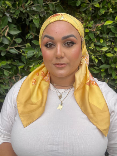 Ferragamo Authentic Vintage Designer Headscarf, Under The Golden Sea-Designer headscarf-The Little Tichel Lady