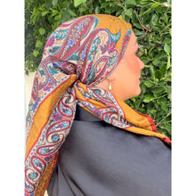YSL Authentic Designer Headscarf, Golden Paisley-Designer headscarf-The Little Tichel Lady