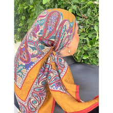 YSL Authentic Designer Headscarf, Golden Paisley-Designer headscarf-The Little Tichel Lady