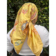 Ferragamo Authentic Vintage Designer Headscarf, Under The Golden Sea-Designer headscarf-The Little Tichel Lady