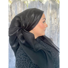 Elegant Metallic Square Headscarf - Black-Squares-The Little Tichel Lady