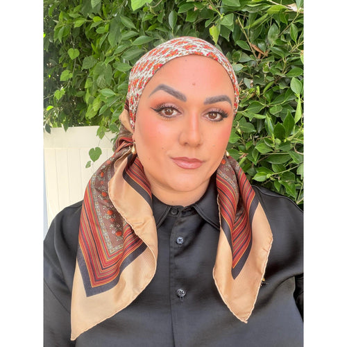 Dior Authentic Designer Headscarf, Micro-Floral-Designer headscarf-The Little Tichel Lady