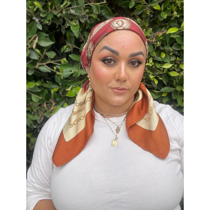 Cartier Authentic Designer Headscarf, Cartier Chain Print-Designer headscarf-The Little Tichel Lady