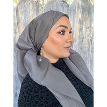 Elegant Metallic Square Headscarf - Dark Silver-Squares-The Little Tichel Lady