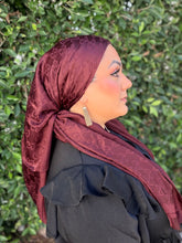 Luxe Inspired Large G Print Square Headcover - Wine-square-The Little Tichel Lady