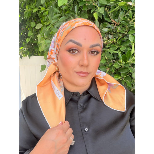 Dior Authentic Designer Headscarf, Painterly Floral-Designer headscarf-The Little Tichel Lady