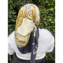 Ferragamo Authentic Vintage Designer Headscarf, Tiger in the Wild-Designer headscarf-The Little Tichel Lady