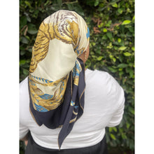 Ferragamo Authentic Vintage Designer Headscarf, Tiger in the Wild-Designer headscarf-The Little Tichel Lady
