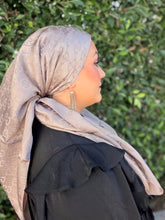 Luxe Inspired Large G Print Square Headcover - Taupe-square-The Little Tichel Lady