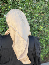 Luxe Inspired Large G Print Square Headcover - Golden Beige-square-The Little Tichel Lady