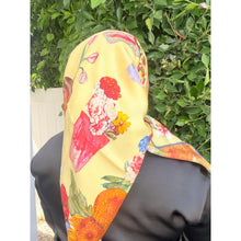Gucci Authentic Vintage Designer Headscarf, Floral Garden Pots-Designer headscarf-The Little Tichel Lady