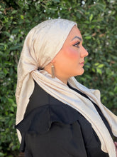 Luxe Inspired Large G Print Square Headcover - Linen-square-The Little Tichel Lady