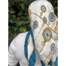 Gucci Authentic Vintage Designer Headscarf, Pocket Watch Motif-Designer headscarf-The Little Tichel Lady