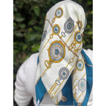 Gucci Authentic Vintage Designer Headscarf, Pocket Watch Motif-Designer headscarf-The Little Tichel Lady