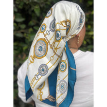 Gucci Authentic Vintage Designer Headscarf, Pocket Watch Motif-Designer headscarf-The Little Tichel Lady
