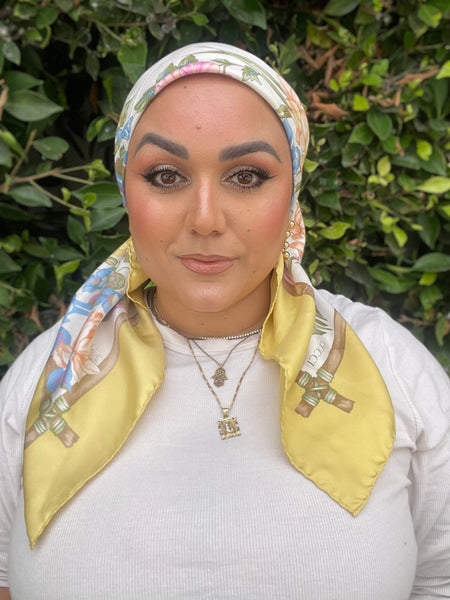 Gucci Authentic Vintage Designer Headscarf, Flora Print-Designer headscarf-The Little Tichel Lady