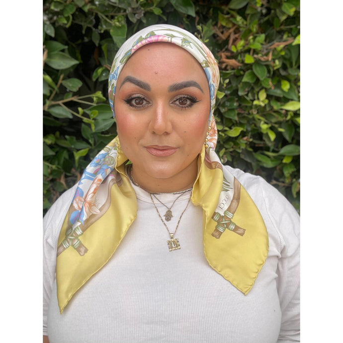 Gucci Authentic Vintage Designer Headscarf, Flora Print-Designer headscarf-The Little Tichel Lady