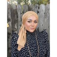Faux Suede Stretchy Head Wrap - Knafe-Long Wrap-The Little Tichel Lady