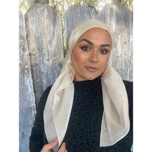 Elegant Metallic Square Headscarf - Champagne-Squares-The Little Tichel Lady