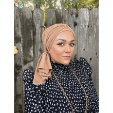 Faux Suede Stretchy Head Wrap - Cashmere-Long Wrap-The Little Tichel Lady